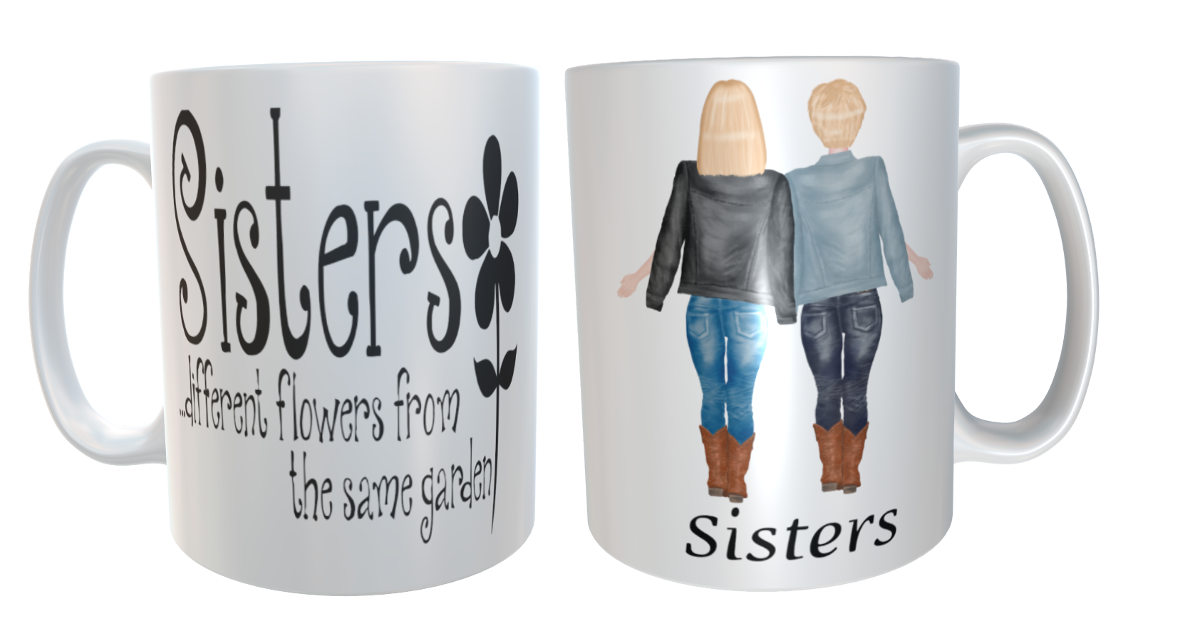 2 Sisters Mug, Custom Best Friend Mug, Personalised mug - Click Image to Close